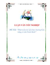 Phát triển du lịch theo hướng bền vững ở tỉnh Ninh Bình
