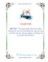Sử dụng phần mềm Excel theo hướng tích cực hóa hoạt động học tập của sinh viên khi dạy học phương pháp toán thống kê trong thể dục thể thao