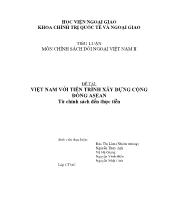Việt Nam với tiến trình xây dựng cộng đồng Asean từ chính sách đến thực tiễn