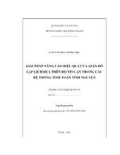 Giải pháp nâng cao hiệu quả của giản đồ lập lịch dựa trên độ tin cậy trong các hệ thống tính toán tình nguyện