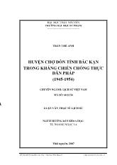 Huyện chợ đồn tỉnh bắc kạn trong kháng chiến chống thực dân pháp (1945 - 1954)