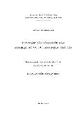Luận án Phân lớp đối đồng điều các ann - Hàm tử và các ann - Phạm trù bện