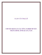 Luận văn Chuyển dịch cơ cấu nông nghiệp huyện Thăng Bình, tỉnh Quảng Nam