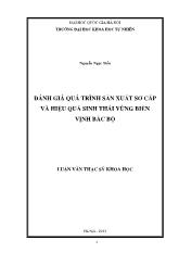 Luận văn Đánh giá quá trình sản xuất sơ cấp và hiệu quảsinh thái vùng biển vịnh Bắc Bộ