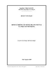 Luận văn Định lí điểm cân bằng blum - Oettli và một số mở rộng