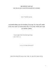 Luận văn Giải pháp nâng cao và mở rộng tín dụng tài trợ xuất nhập khẩu thuỷ sản tại ngân hàng đầu tư và phát triển Việt Nam chi nhánh Cà Mau