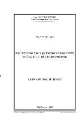 Luận văn Hậu phương Bắc Kạn trong kháng chiến chống thực dân pháp (1945 - 1954)