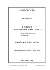 Luận văn Hội thoại trong “dế mèn phiêu lưu ký”