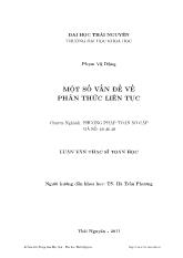 Luận văn Một số vấn đề về phân thức liên tục