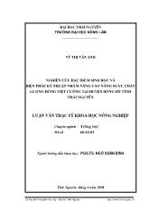 Luận văn Nghiên cứu đặc điểm sinh học và biện pháp kỹ thuật nhằm nâng cao năng suất, chất lượng hồng việt cường tại huyện Đồng Hỷ tỉnh Thái Nguyên