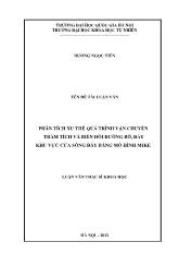 Luận văn Phân tích xu thế quá trình vận chuyển trầm tích và biến đổi đường bờ, đáy khu vực cửa sông đáy bằng mô hình mike