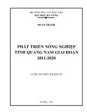 Luận văn Phát triển nông nghiệp tỉnh Quảng Nam giai đoạn 2011 - 2020
