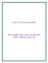 Luận văn Phát triển nông thôn huyện Phú Ninh – tỉnh Quảng Nam