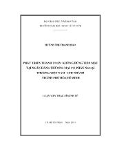 Luận văn Phát triển thanh toán không dùng tiền mặt tại ngân hàng thương mại cổ phần ngoại thương Việt Nam - Chi nhánh thành phố Hồ Chí Minh