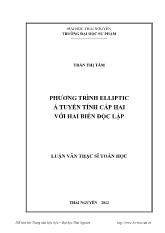 Luận văn Phương trình elliptic á tuyến tính cấp hai với hai biến độc lập