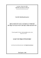 Luận văn Rèn luyện kỹ năng vận dụng lý thuyết đồ thị vào giải toán cho học sinh chuyên tin