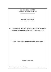 Luận văn Sli, lượn và lễ hội oóc pò của người nùng phàn slình ở Hoà Bình, Đồng Hỷ, Thái Nguyên