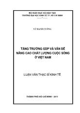 Luận văn Tăng trưởng gdp và vấn đề nâng cao chất lượng cuộc sống ở Việt Nam