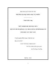 Luận văn Thử nghiệm dự báo hạn mùa một số chỉ số khí hậu cực đoan bằng mô hình regcm cho khu vực Việt Nam