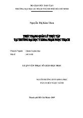 Luận văn Thực trạng quản lý thực tập tại trường đại học y khoa Phạm Ngọc Thạch