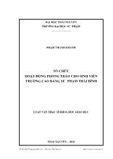 Luận văn Tổ chức hoạt động phong trào cho sinh viên trường cao đẳng sư phạm Thái Bình