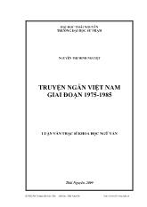 Luận văn Truyện ngắn Việt Nam giai đoạn 1975 -1985