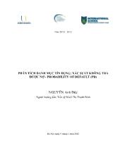 Phân tích danh mục tín dụng: Xác suất không trả được nợ - Probability of default (pd)