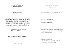 Luận văn Đề xuất các giải thoát nước bền vững cho thành phố Đà Nẵng – Nghiên cứu áp dụng cho lưu vực thạc gián, vĩnh trung, Đà Nẵng
