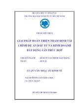 Luận văn Giải pháp hoàn thiện thẩm định tài chính dự án đầu tư và kinh doanh bất động sản phức hợp
