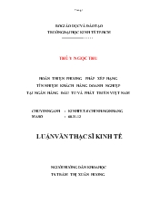 Luận văn Hoàn thiện phương pháp xếp hạng tín nhiệm khách hàng doanh nghiệp ở ngân hàng đầu tư và phát triển Việt Nam