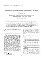 Tương đương dịch thuật và tương đương trong dịch Anh - Việt