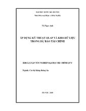 Áp dụng kỹ thuật olap và kho dữ liệu trong dự báo tài chính
