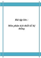 Bài tập lớn: Môn phân tích thiết kế hệ thống