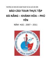 Báo cáo Tour thực tập Đà Nẳng – Khánh hòa – Phú yên năm học  2007 – 2011