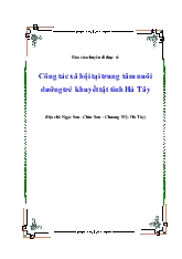 Công tác xã hội tại trung tâm nuôi dưỡng trẻ khuyết tật tỉnh Hà Tây