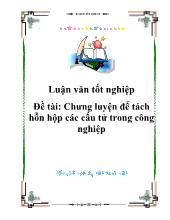 Đề tài Chưng luyện để tách hỗn hộp các cấu tử trong công nghiệp