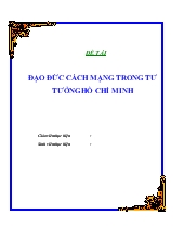 Đề tài Đạo đức cách mạng trong tư tưởng Hồ Chí Minh