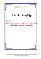 Đề tài Hệ thống thông tin quản lý khám chữa bệnh Bệnh viện Đa khoa Bãi Cháy - Quảng Ninh