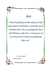 Đề tài Một số giải pháp nhằm nâng cao hiệu quả quản lý chi thường xuyên của ngân sách nhà nước cho sự nghiệp giáo dục ( cấp Mầm non, tiểu học và trung học cơ sở) ở huyện Từ Liêm trong điều kiện hiện nay