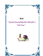 Đề tài Ngành công nghiệp Giấy - Bột giấy ở Việt Nam