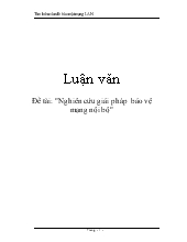 Đề tài Nghiên cứu giải pháp bảo vệ mạng nội bộ