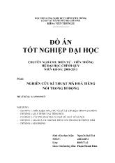 Đề tài Nghiên cứu kĩ thuật mã hoá tiếng nói trong di động