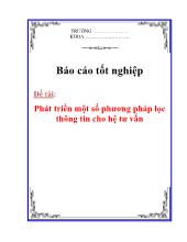 Đề tài Phát triển một số phương pháp lọc thông tin cho hệ tư vấn