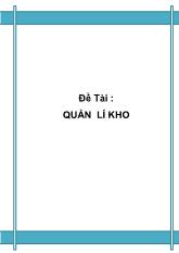 Đề tài Quản lí kho