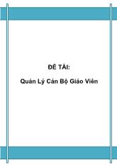 Đề tài Quản lý cán bộ giáo viên