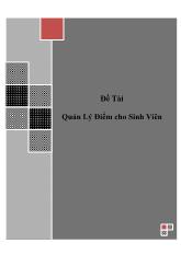 Đề tài Quản lý điểm cho sinh viên