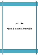 Đề tài Quản lý mua bán trực tuyến