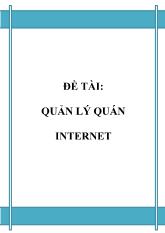 Đề tài Quản lý quán internet