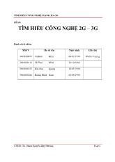 Đề tài Tìm hiểu công nghệ 2G – 3G