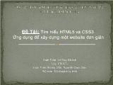 Đề tài Tìm hiểu  HTML5 và CSS3 ứng dụng để xây dựng một website đơn giản